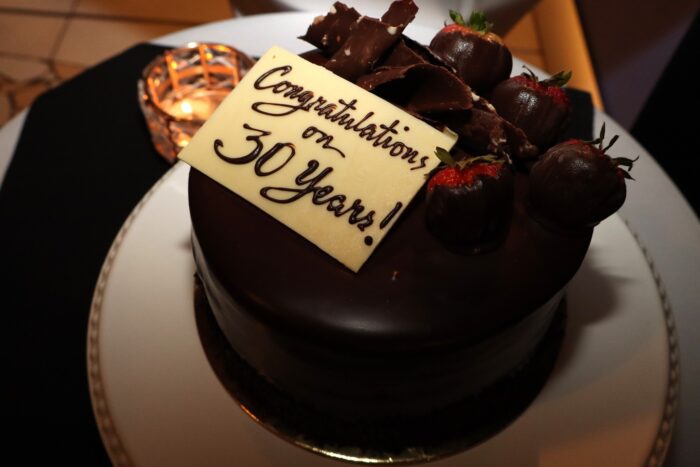 Congratulations on 30 yrs chocolate cake