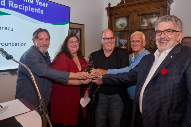 Patrick Falconer and speakers at Come Together event. 